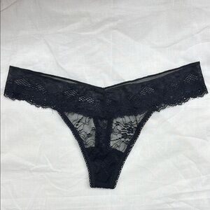 NWOT Black Lace Thong
